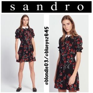 Sandro “Lulu” rose print dress 2/M